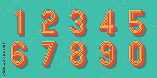 Number set vector font alphabet, modern dynamic flat design with brilliant colorful for your unique elements design.