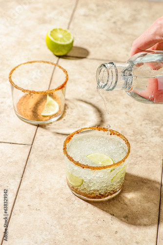 cocktail with lime and brown sugar