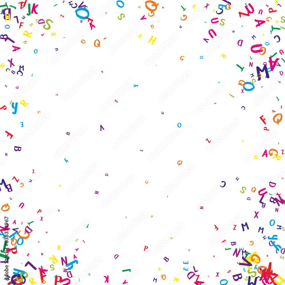Scattered letters of latin alphabet. Colorful Scattered letters of latin alphabet. Colorful