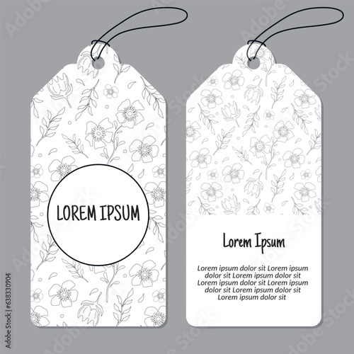 "Boost your products with floral charm—vector sales tags adorned with blooming beauty."