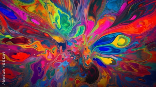 Psychedelic Dreamscape, Hyper-Realistic Art with Vibrant Colors and Mind-Bending Background. Generative AI © ShadowHero