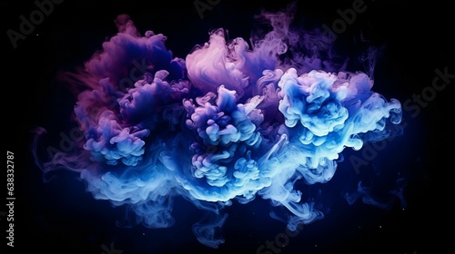 navy blue, indigo and silver Smoke Bombs with Backlighting Effects, Event Celebration and Festive Concept. Generative AI