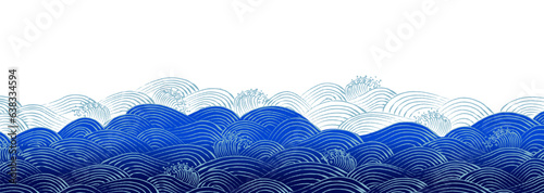 青系の波模様　ベクターイラスト素材