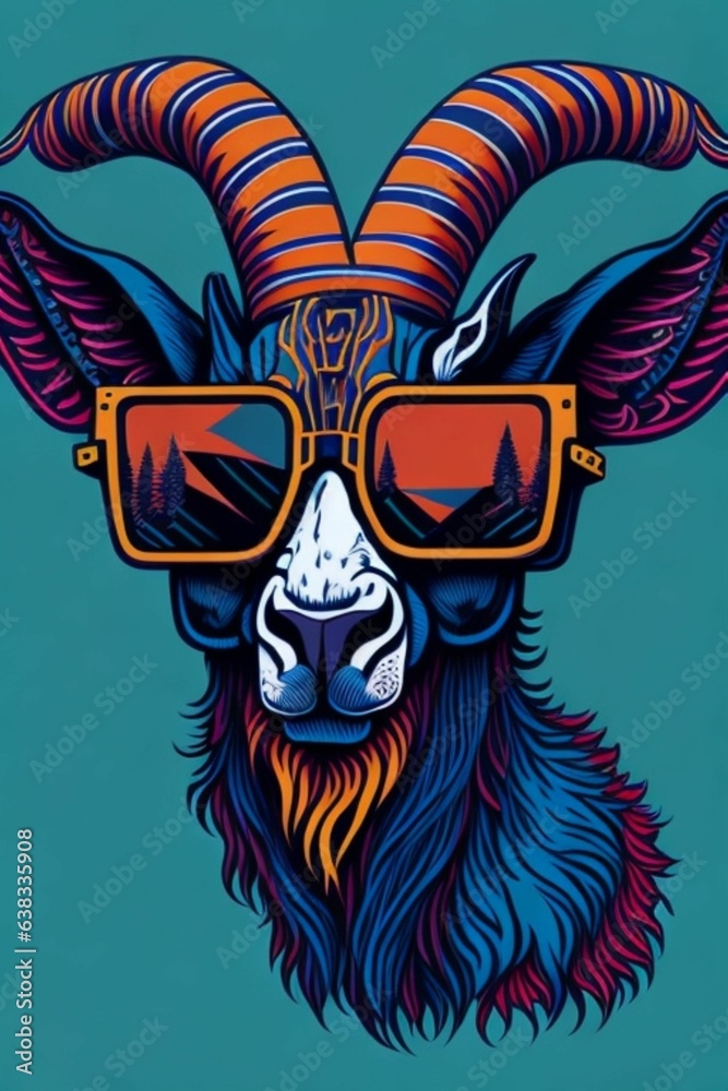 A detailed illustration of a Goat for a t-shirt design, wallpaper, and fashion A detailed illustration of a Goat for a t-shirt design, wallpaper, and fashion