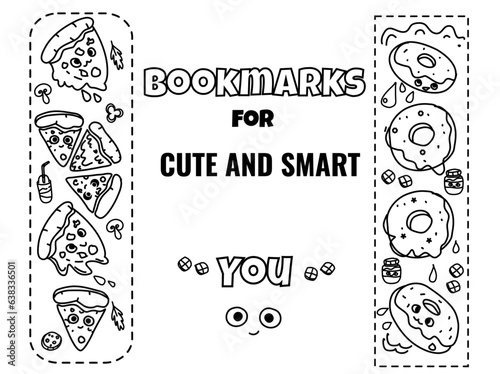 vector bookmarks ,coloring page for students,schoolchildren
