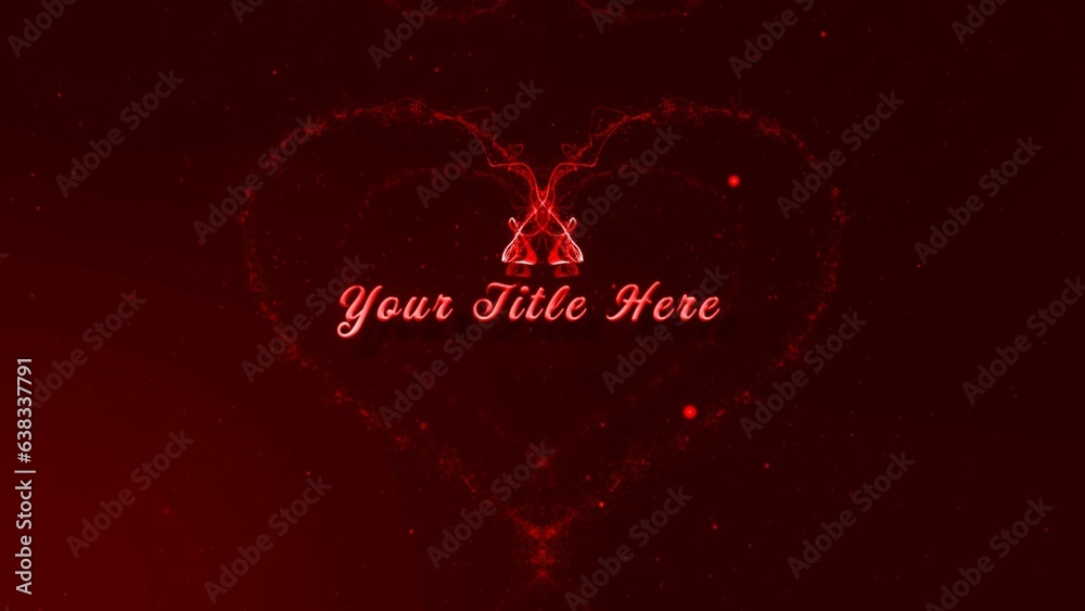 Heart Title Pattern Valentine Particles Heart Title Intro Stock Template | Adobe Stock