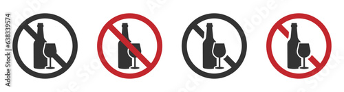 No alcohol vector signs