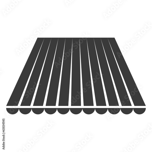 Rectangular fabric awning glyph icon isolated on white background.Vector illustration.