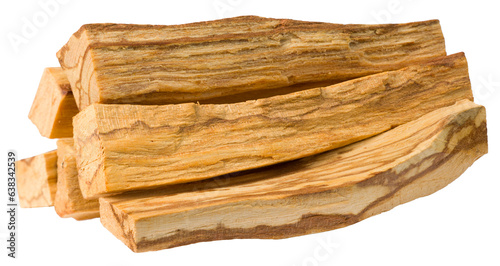 Palo santo wood sticks isolated on white background.