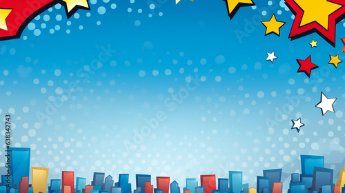 Superhero theme Party Background with empty copy space. Generative AI.