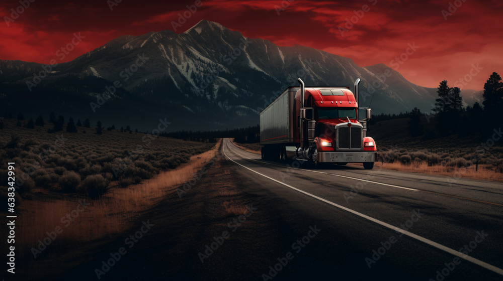 Red Truck on a Highway