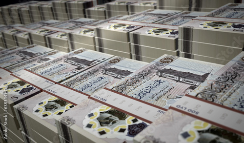 Libya Dinar money banknotes print and printing 3d illustration