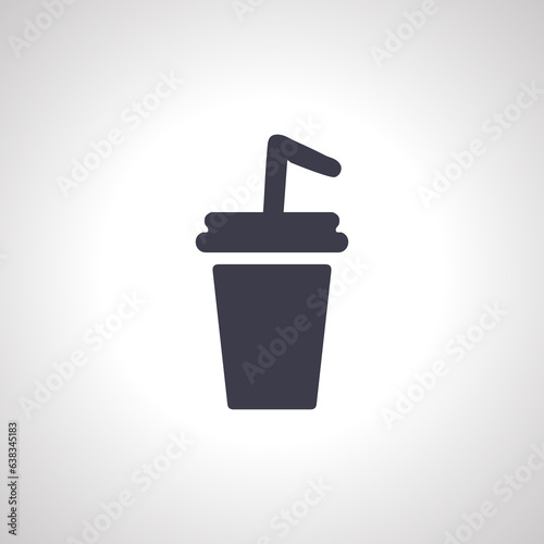 soda icon. soda in a disposable glass with a straw icon.