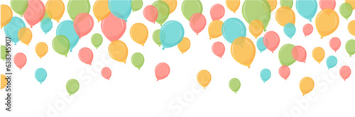 Ballons - Eléments vectoriels colorés éditables pour la fête et les célébrations diverses - Ballons qui s'envolent - Compositions festives pour une fête d'enfant, un anniversaire ou un événement 