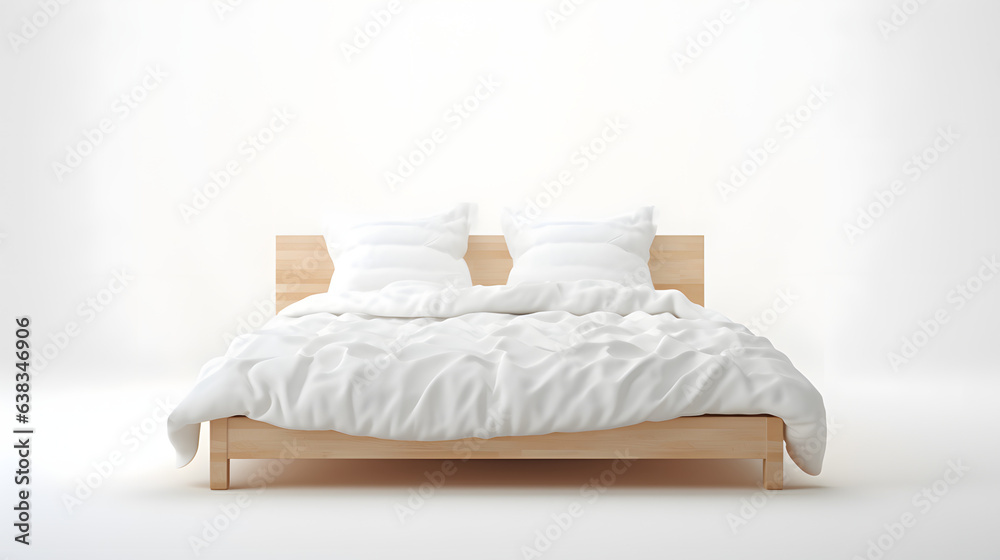 Bed on white background