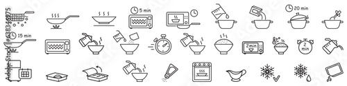 Tela Ready to eat food package line icons