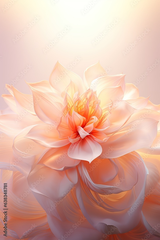 Beautiful pink water lily or lotus. Radiant flower with rays of light. Enlightenment and universe. Magic spa and relaxation atmosphere. Concept of religion, kundalini and meditation