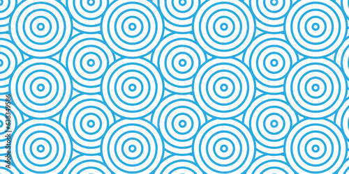 Seamless geometric pattern bold striped circles wave lines blue seamless steel material geomatics overloping create retro square line backdrop pattern background. Overlapping Pattern.
