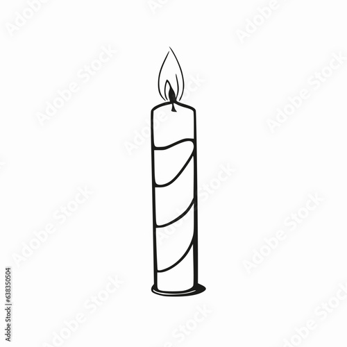 burning candle isolated on white