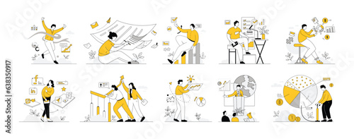 Business Vectors Illustration Flat Line