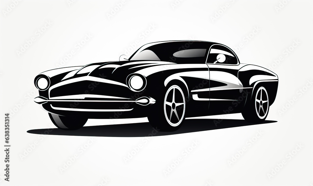 Black car logo on a white background. Black car logo on a white background.