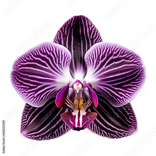 Beautiful single Orchidea flower isolated on white background.