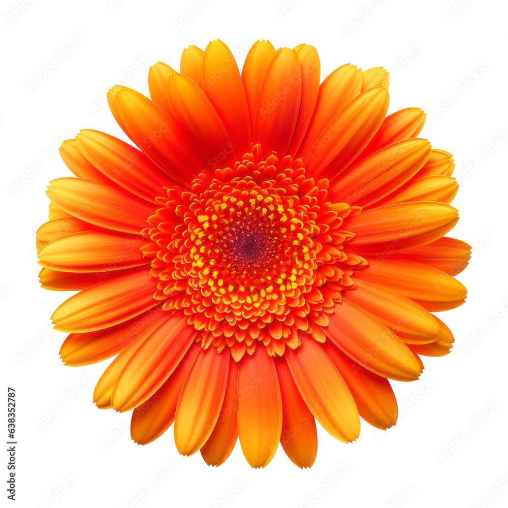 Beautiful single Calendula flower isolated on white background. Herbal medicine, aromatherapy.