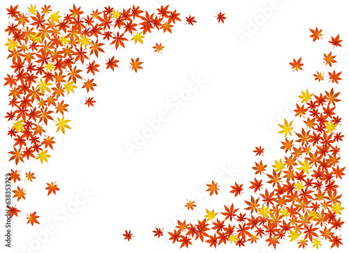秋の紅葉,もみじのイラストフレーム