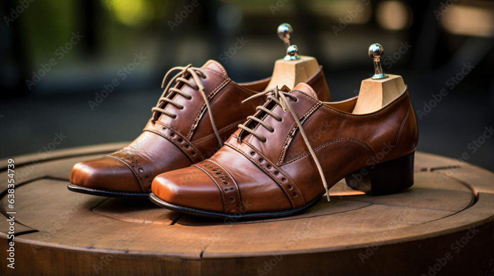 Brown leather mens shoes