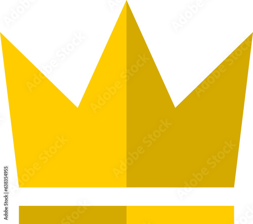 Cute yellow crown doodle icon PNG