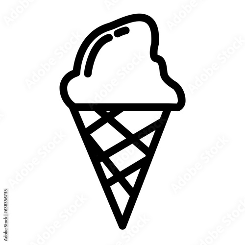 ice cream icon line style vector