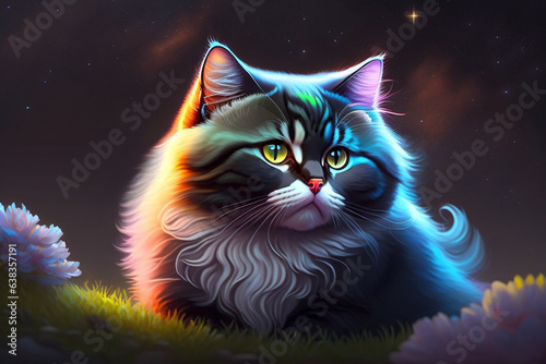 cat on the moon