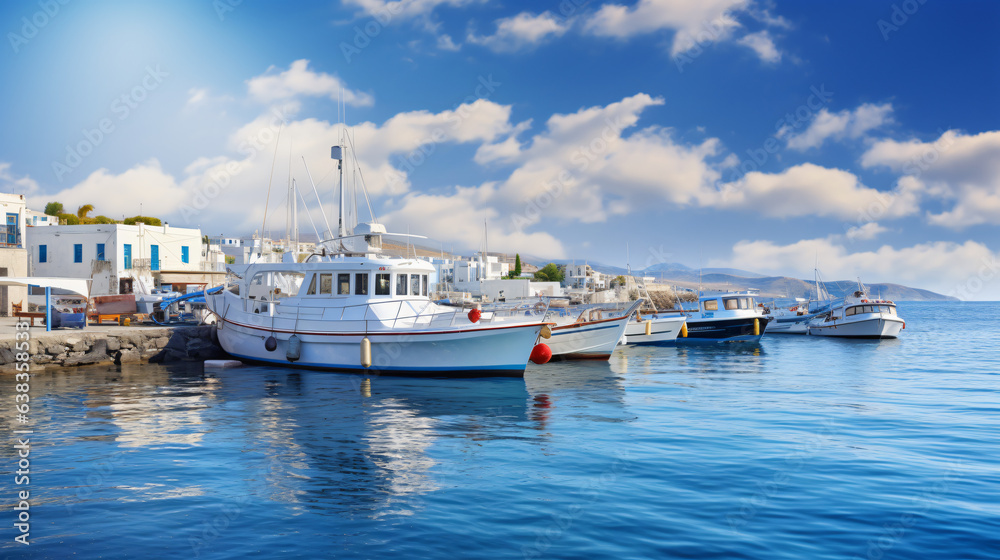 Charging station for boats at Mykonos island marina