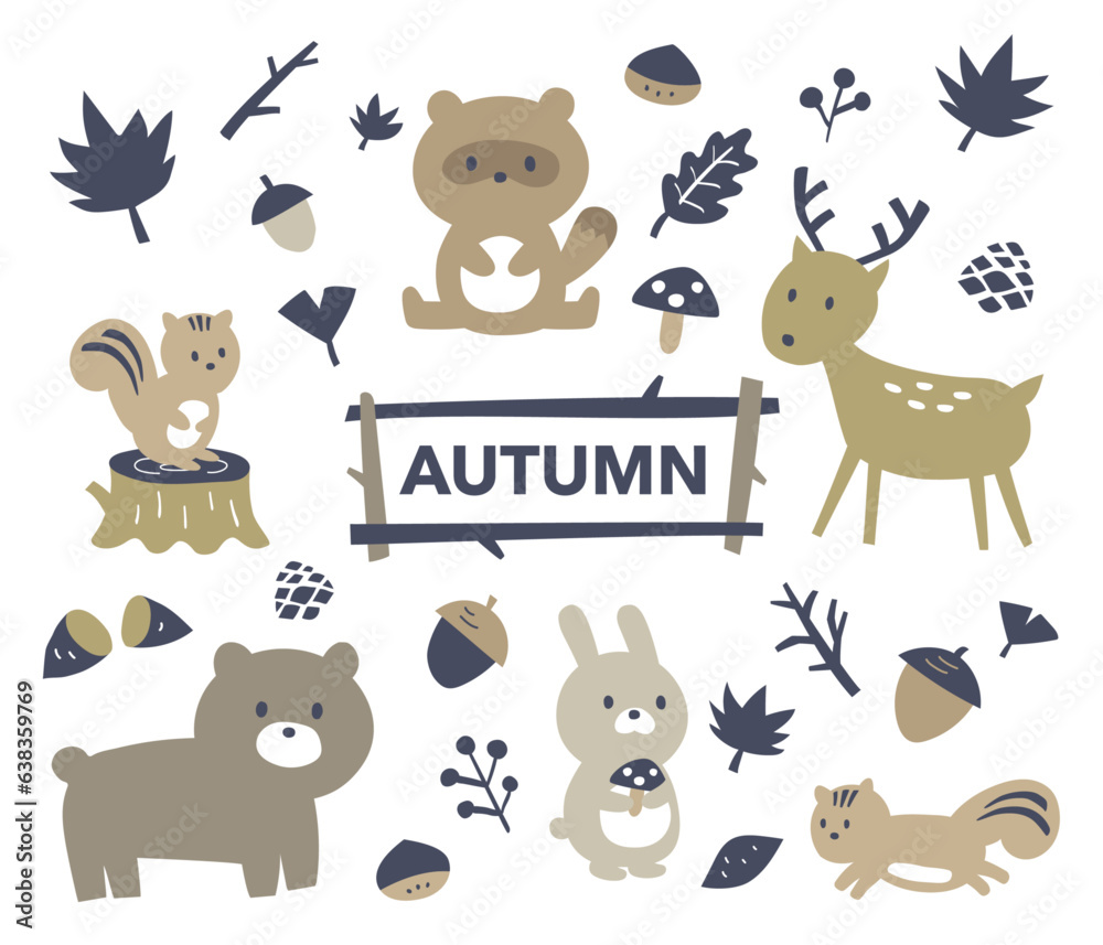 Fototapeta premium autumn set