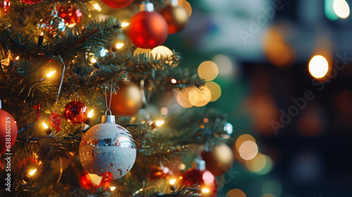 Christmas tree and Xmas lights decoration