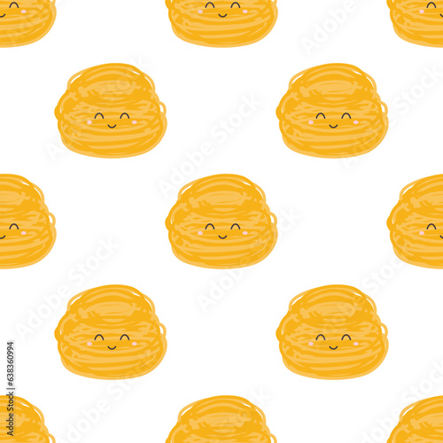 cartoon vector seamless pattern of cute pasta
