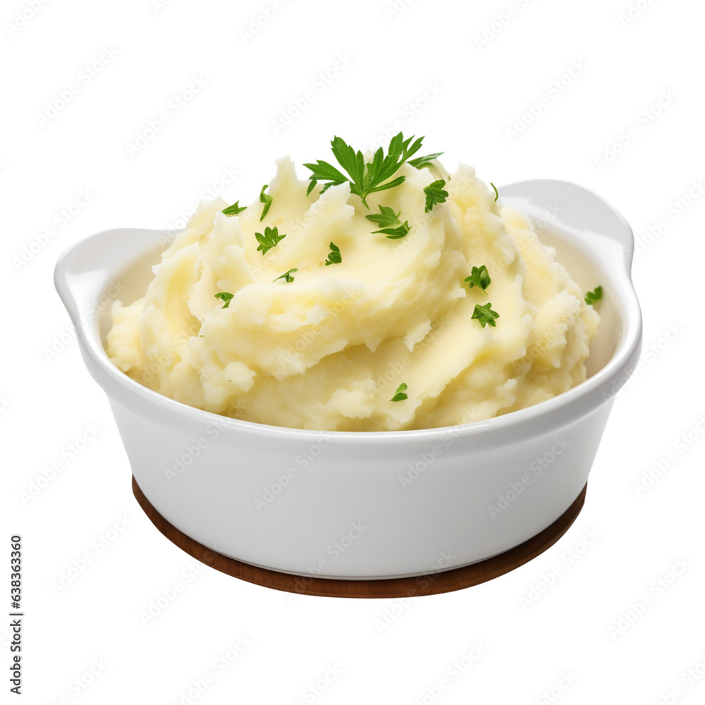 mashed potatoes in a bowl isolated on white background, png file. mashed potatoes in a bowl isolated on white background, png file.