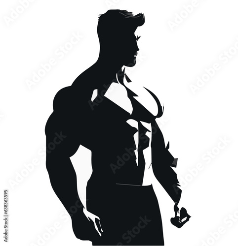 body builder isolated on white
