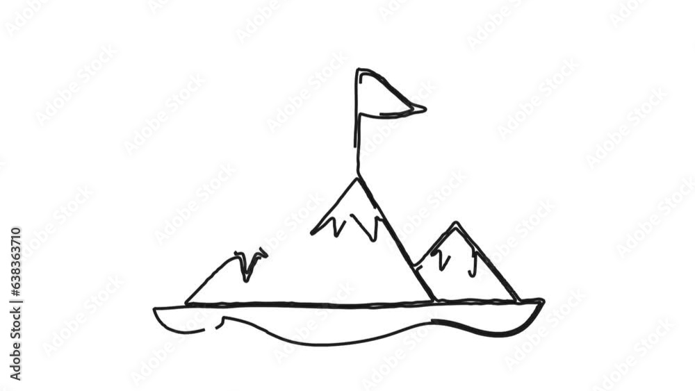 Mountain goal successful business leadership whiteboard animation Mountain goal successful business leadership whiteboard animation