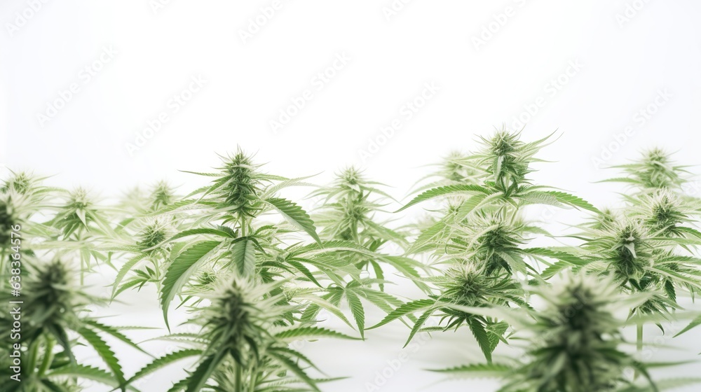 Fototapeta premium Cannabis Plants, Growing Marijuana, Close-ups of Cannabis Trees and Growth, Cannabis Buds, PNG, Photo,