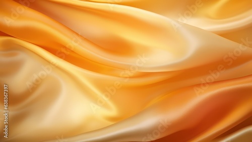 Light brown orange gold yellow silk satin. Color gradient. Golden luxury elegant abstract background created with Generative AI