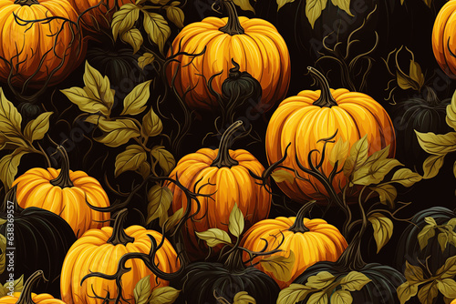 seamless texture pumpkin ornament for halloween holiday greeting card