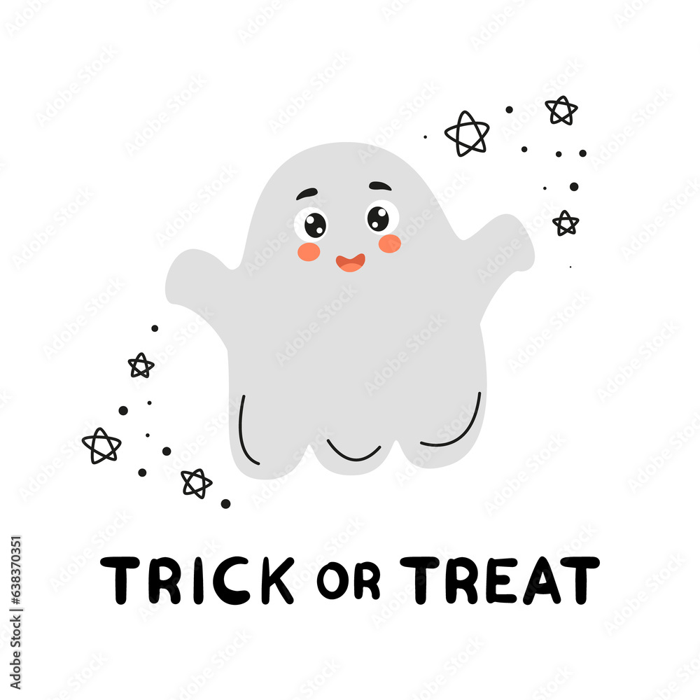 Fototapeta premium cute spooky illustration, ghost character, ghost, cute ghost, doodle ghost, halloween ghost, cute ghost character, boo, cartoon ghost