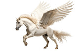 White Pegasus Isolated on Transparent Background - Generative AI