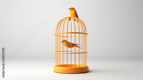 Tela Success concept. Open birds cell isolation on a white background