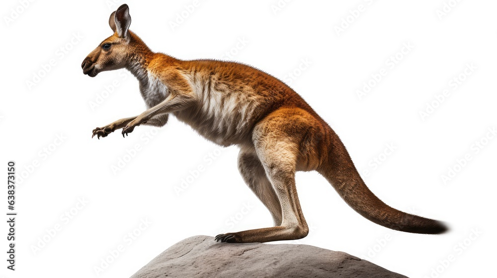 Fototapeta premium Kangaroo photo realistic illustration - Generative AI.