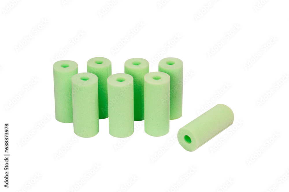 Round cleaning sponges allow safe cleaning isolated on white bac Round cleaning sponges allow safe cleaning isolated on white bac