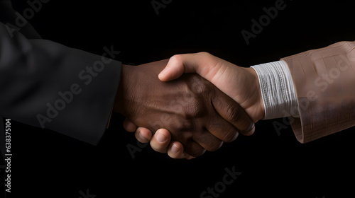 Two hands meet in a firm handshake, one belonging to the new employee and the other to a welcoming colleague.
