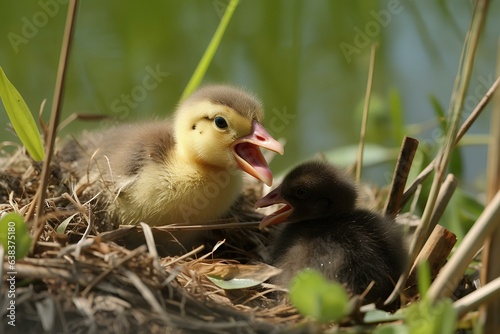 baby duck and ducklings made by midjeorney