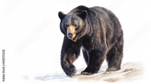 Black bear photo realistic illustration - Generative AI. © Mariia